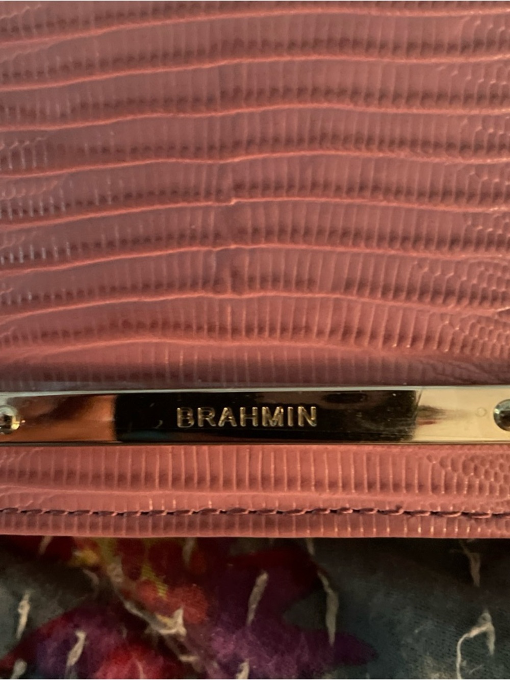 NWT Brahmin Ady in PINK ALLOVER LIZARD genuine leather Wallet $125 - Picture 5 of 11